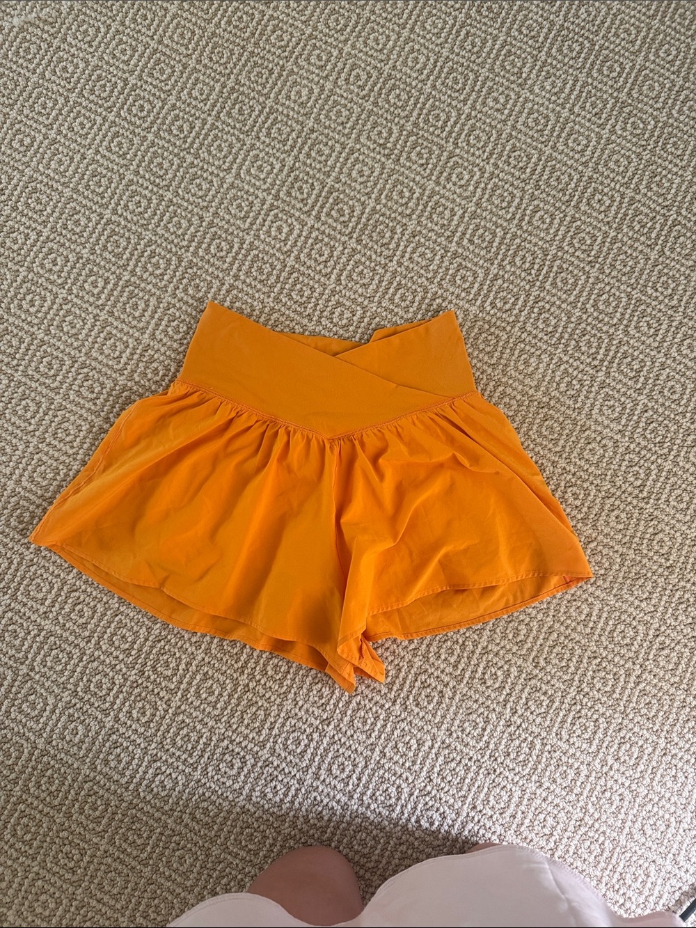 High-Waist Orange Women’s Flowy Shorts